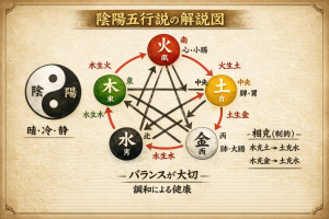 陰陽五行説の解説図
